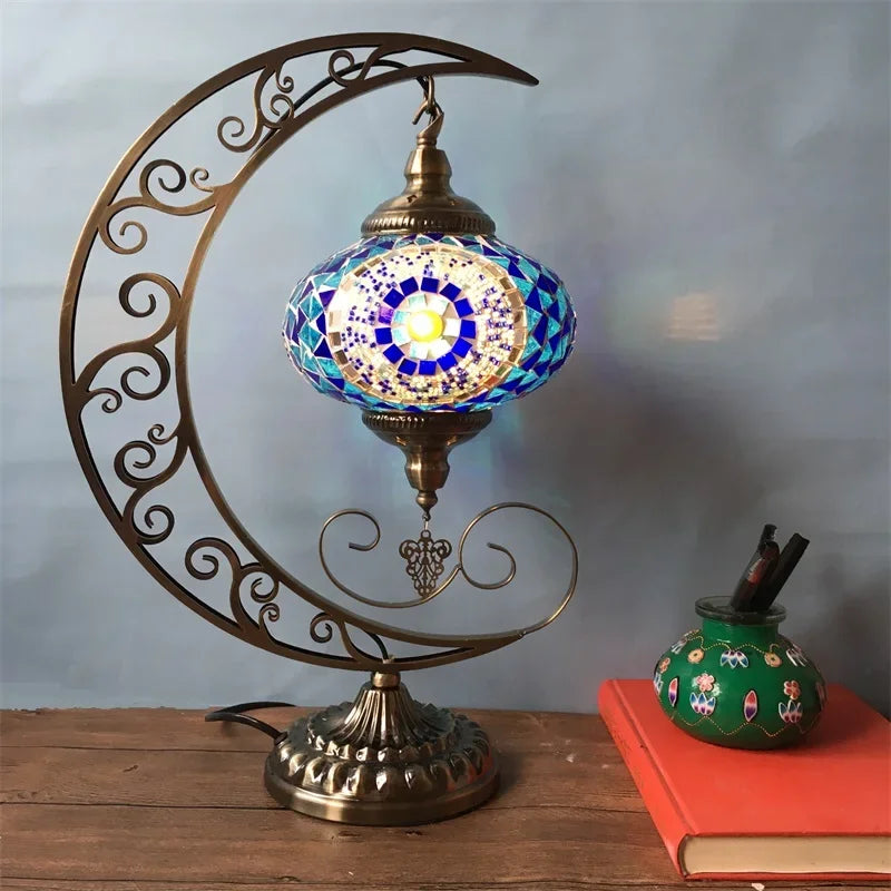 Lampe de chevet Lune style Art-Déco - Opale
