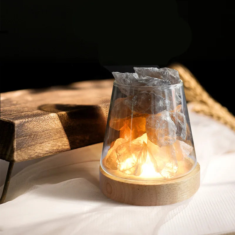 Lampe de Sel d'Himalaya Diffuseur en Pierres Naturelles - Opale