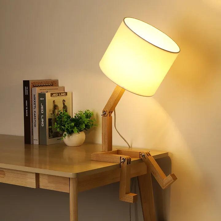 Lampe de chevet Bois en forme de Robot - Opale