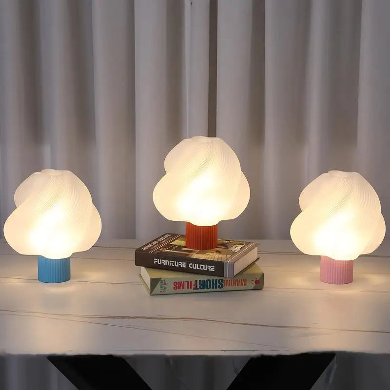 Lampe de chevet Originale Barbe à Papa Rétro - Opale