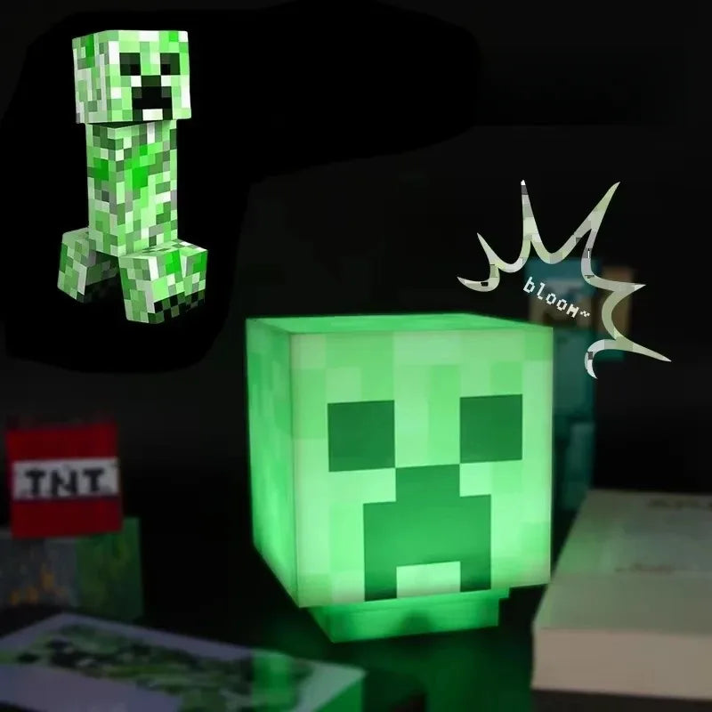 Lampe de Chevet Minecraft tête de Creeper Tactile