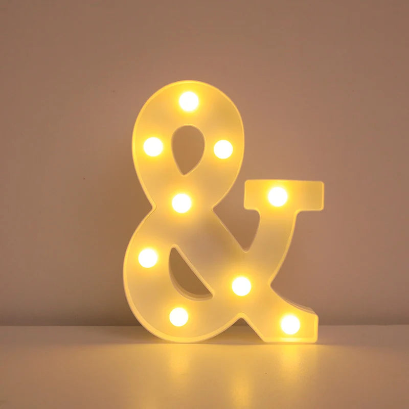 Lampe Alphabet Lettre et Numéro LED pour Évenement - Opale