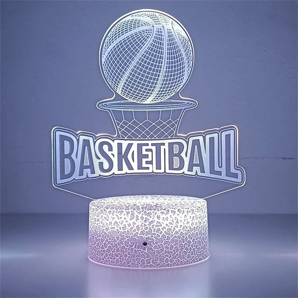 Lampe de chevet LED 3D Tactile Basketball - Opale