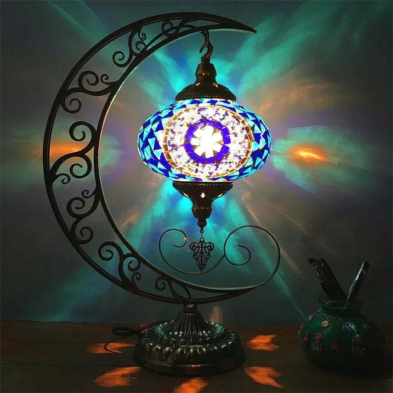 Lampe de chevet Lune style Art-Déco - Opale