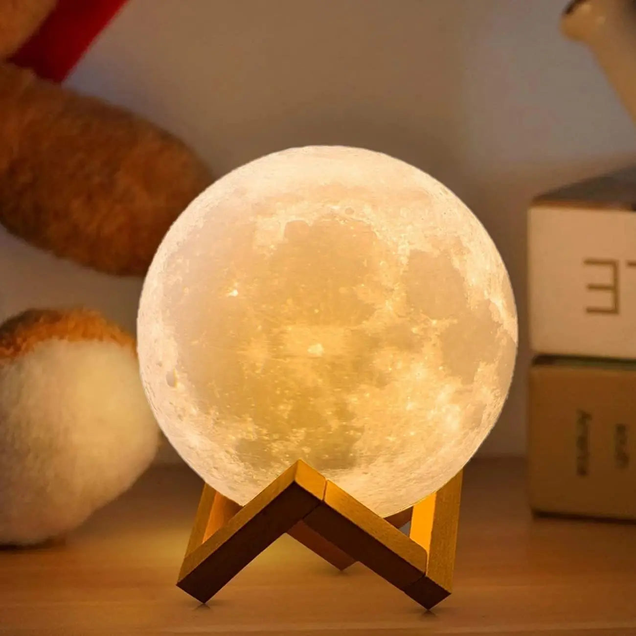 Lampe de chevet Lune 3D - Opale