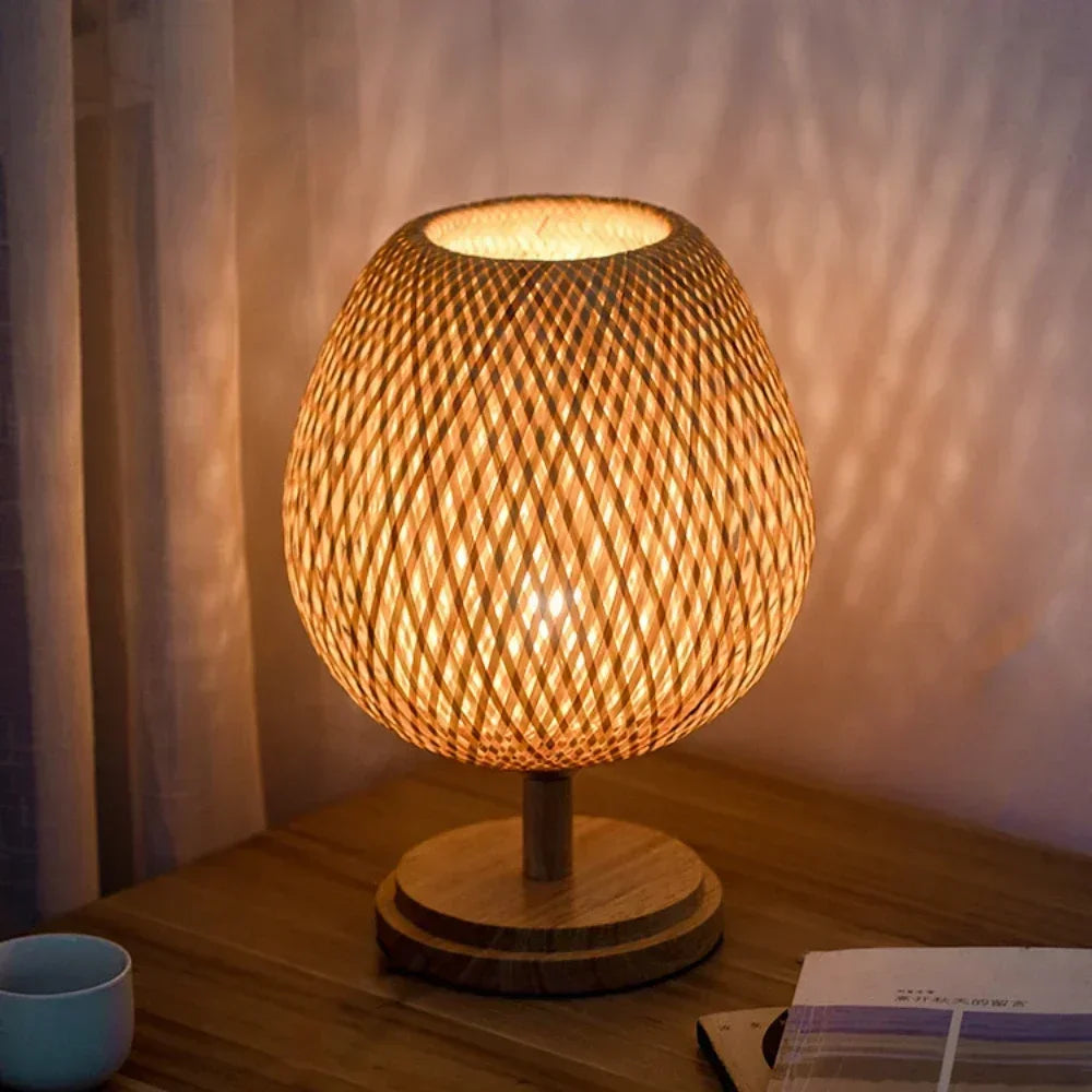 Lampe de chevet en Bambou Tissée - Opale