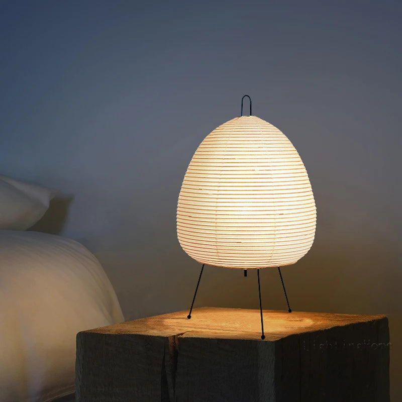 Lampe de chevet Japonaise en Papier Noguchi - Opale