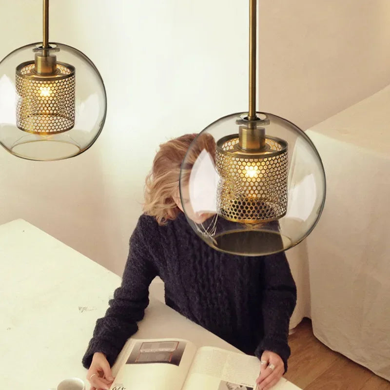 Lampe de chevet Suspendue Industrielle - Opale