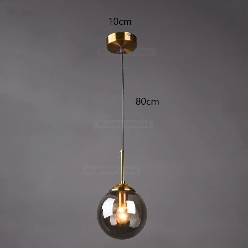 Lampe de chevet Suspendue Boule en Verre Nordique - Opale