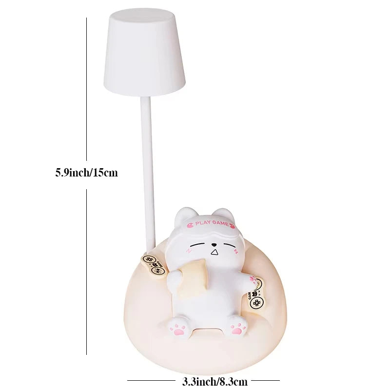 Lampe de chevet USB Mini Chat super Chill - Opale