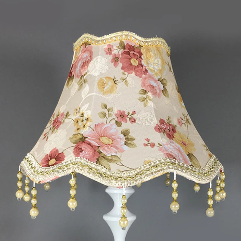 Abat-Jour Lampe de chevet style Baroque en Tissu - Opale