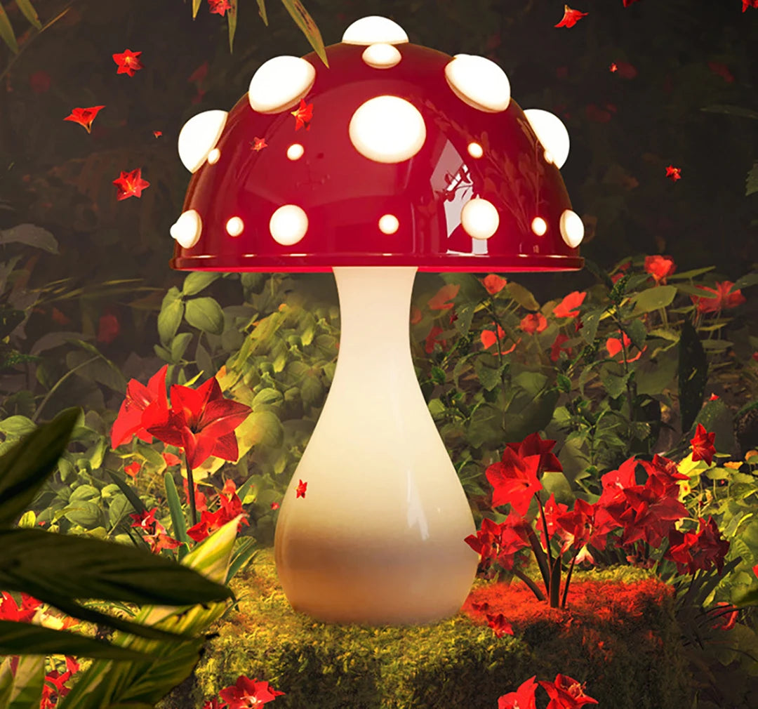 Lampe de chevet en forme de Champignon Scintillant - Opale