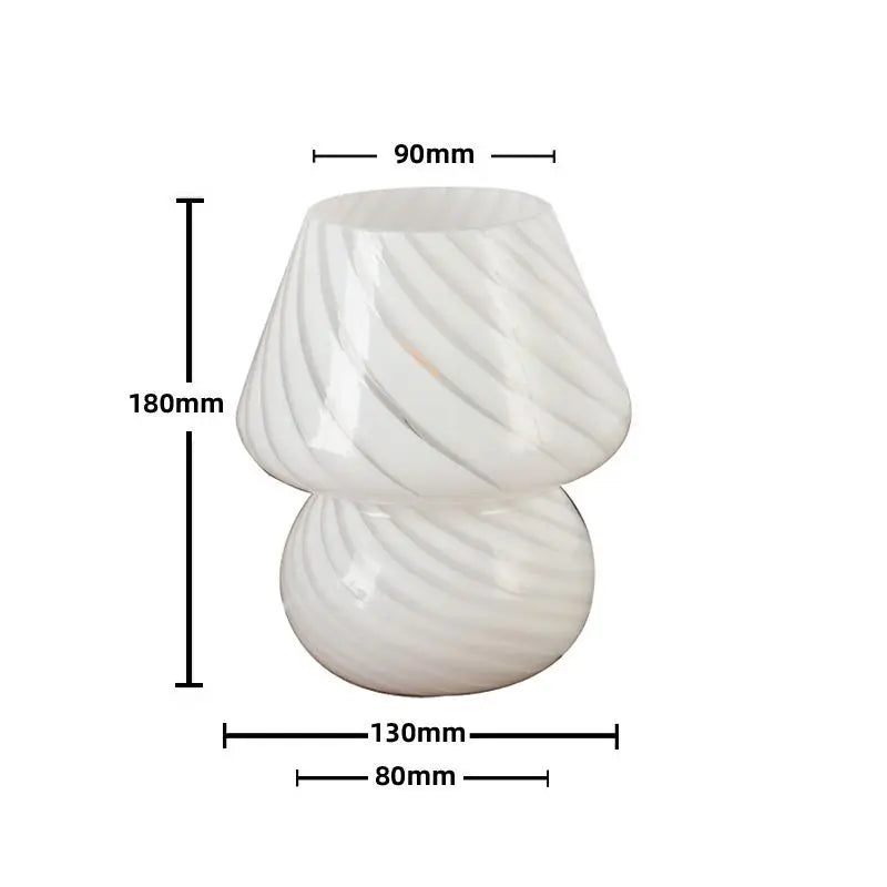 Lampe de chevet en Verre Rayé LED Vintage - Opale