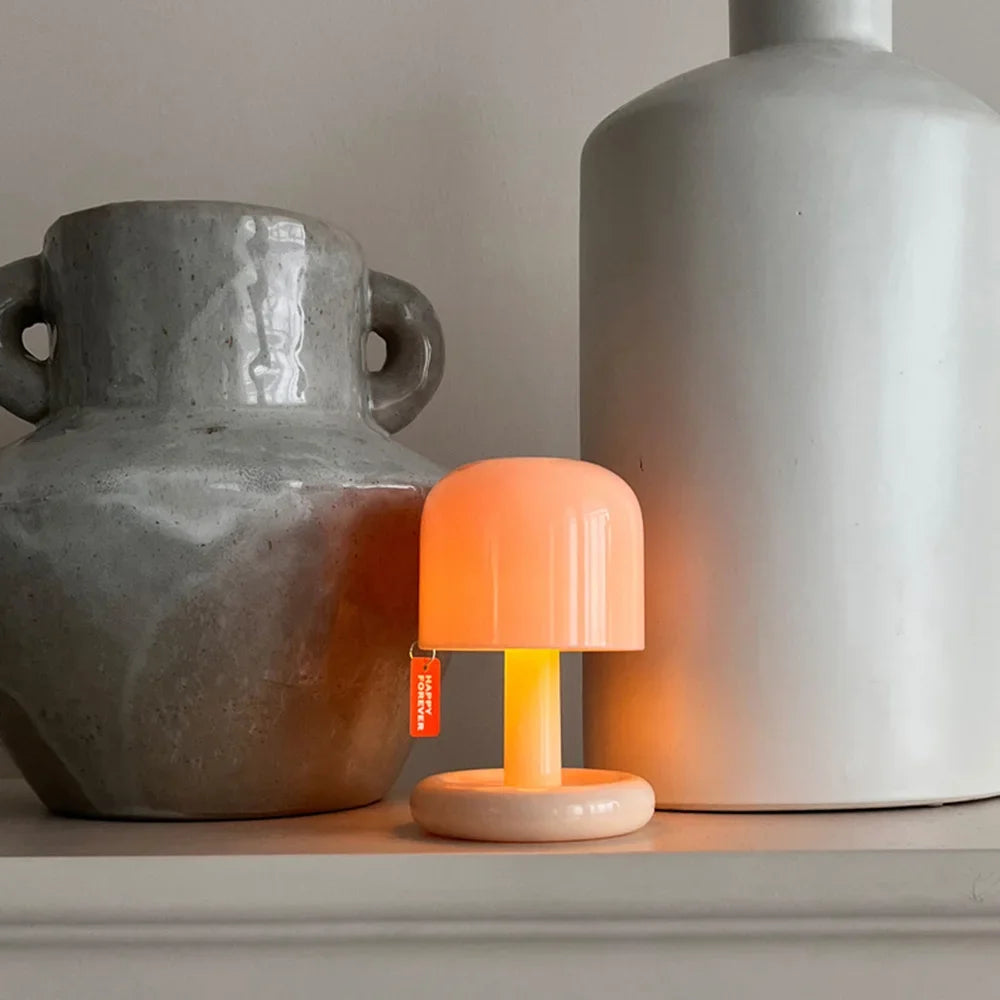 Petite Lampe de chevet Sans fil Champignon - Opale
