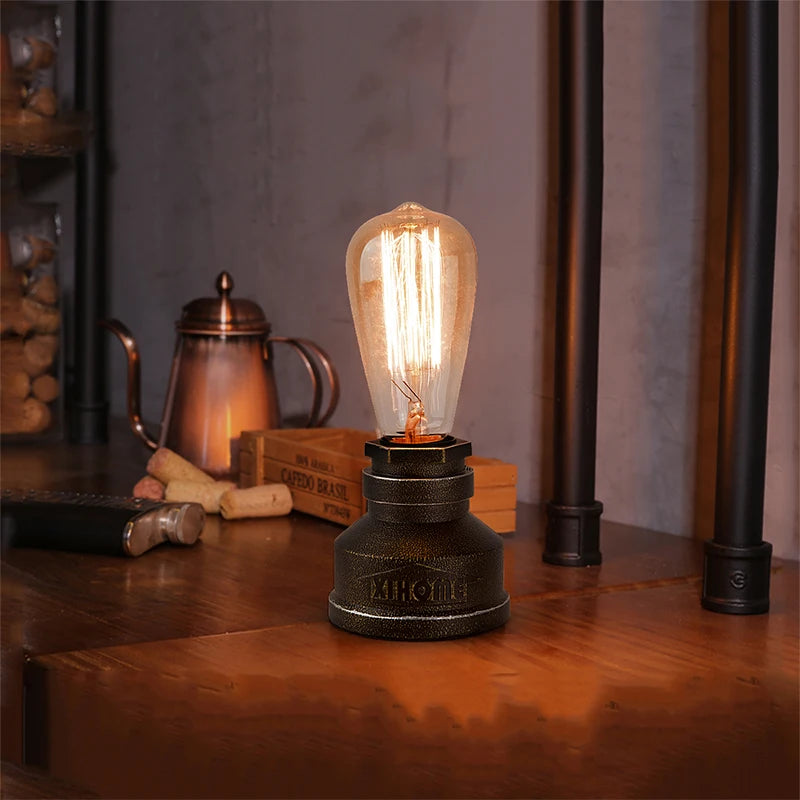Lampe de chevet Industrielle en Forme d'Ampoule - Opale