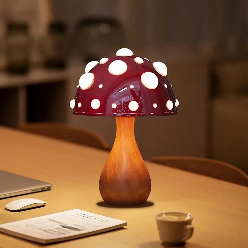 Lampe de chevet en forme de Champignon Scintillant - Opale