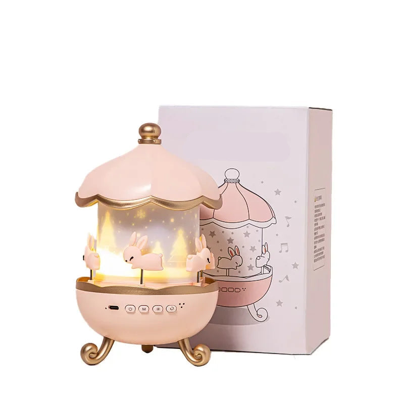 Lampe de chevet Bébé Fille avec Lapin à Projection Étoilé - Opale
