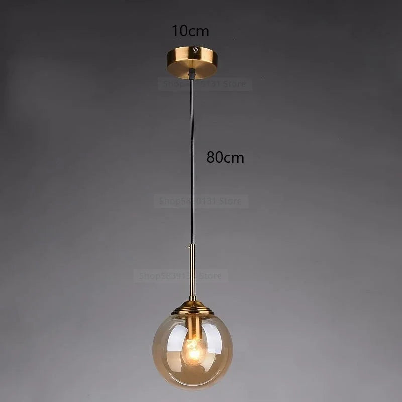 Lampe de chevet Suspendue Boule en Verre Nordique - Opale