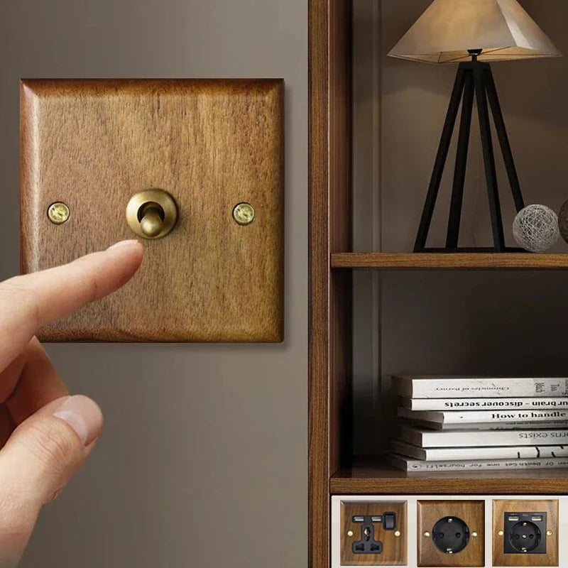 Interrupteur Lampe de chevet Murale en Bois Massif - Opale