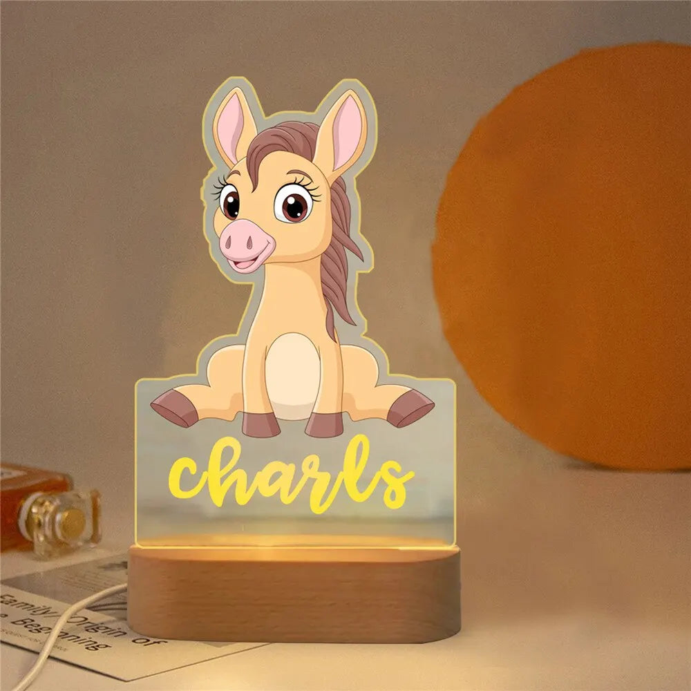 Lampe de chevet Enfant Jungle Nom Personnalisé - Opale