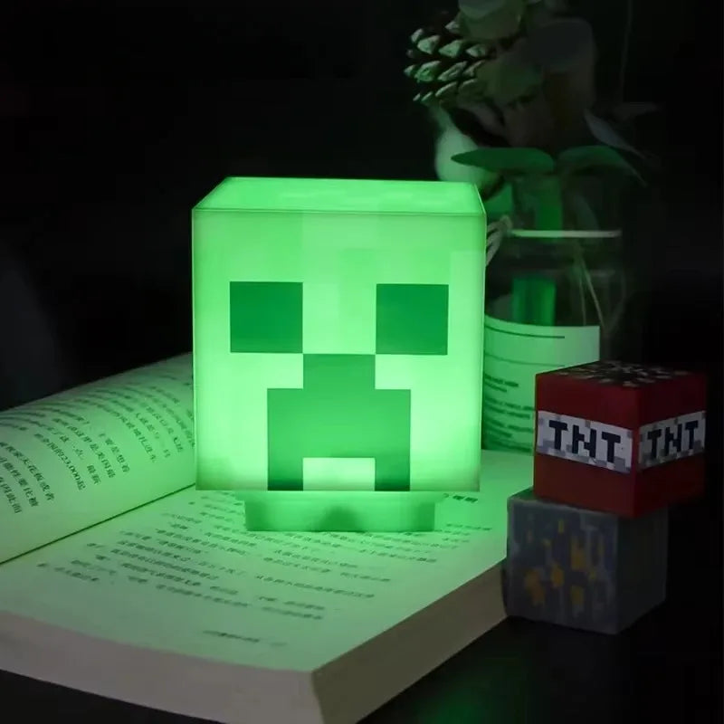 Lampe de Chevet Minecraft tête de Creeper Tactile