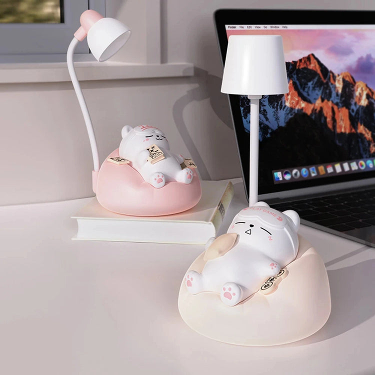 Lampe de chevet USB Mini Chat super Chill - Opale