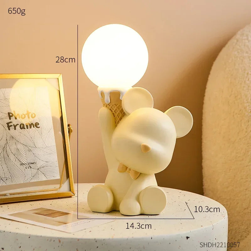 Lampe de chevet Design Enfant Petit Ours - Opale