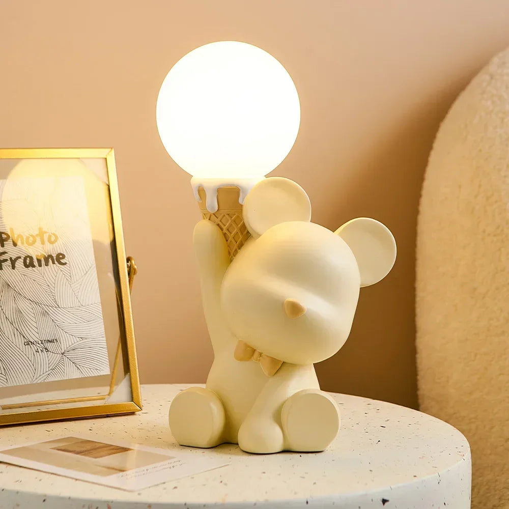 Lampe de chevet Design Enfant Petit Ours - Opale