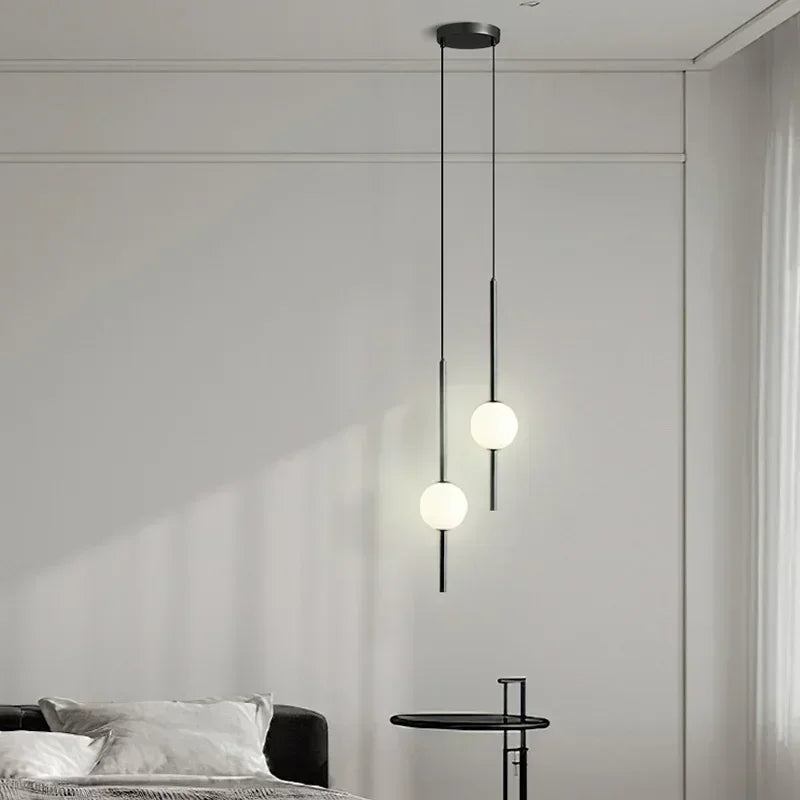 Lampe de chevet Moderne Suspendue Boule en Verre Nordique - Opale