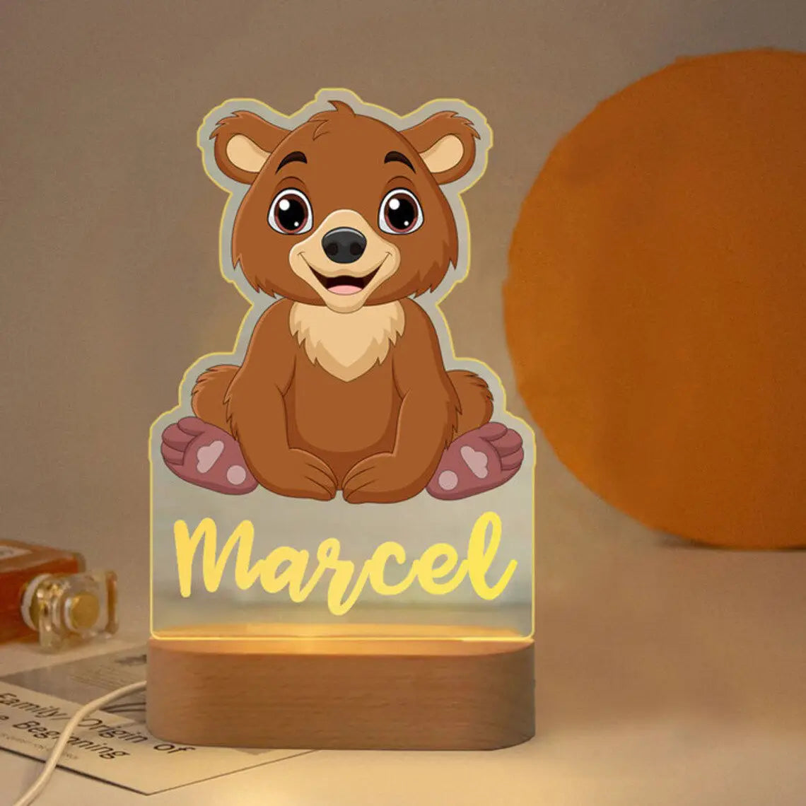 Lampe de chevet Enfant Jungle Nom Personnalisé - Opale