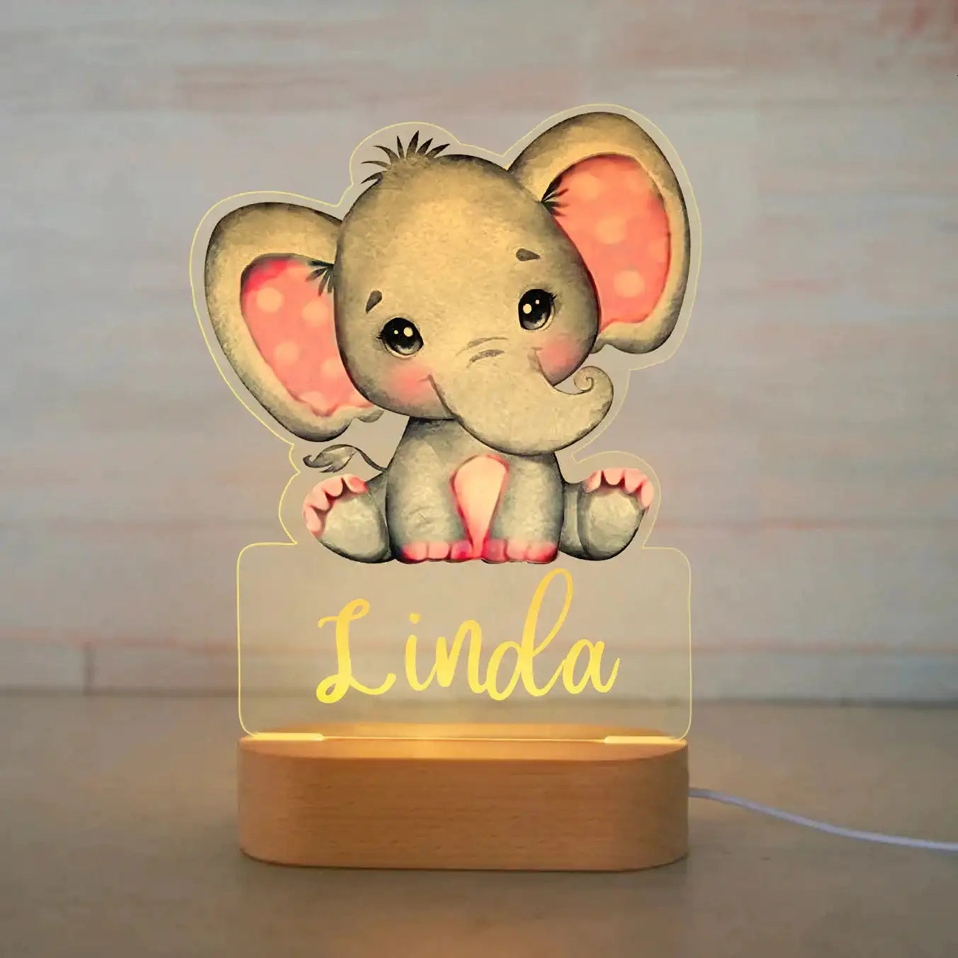 Lampe de chevet Enfant Jungle Nom Personnalisé - Opale