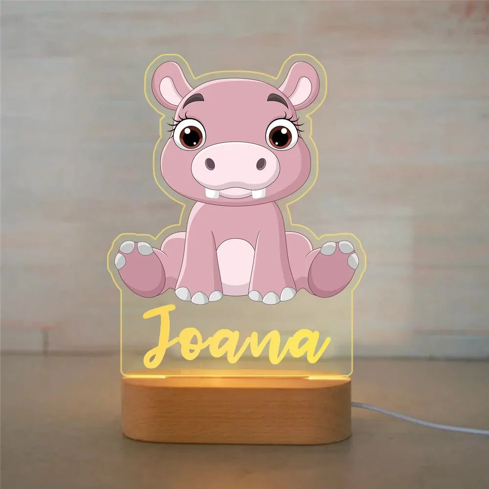 Lampe de chevet Enfant Jungle Nom Personnalisé - Opale