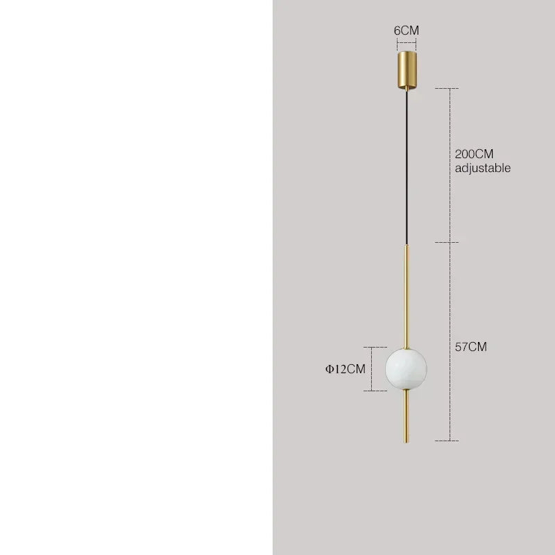 Lampe de chevet Moderne Suspendue Boule en Verre Nordique - Opale
