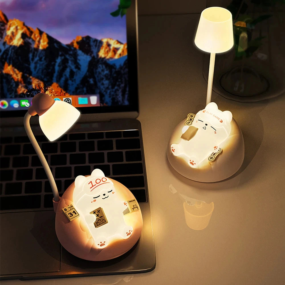 Lampe de chevet USB Mini Chat super Chill - Opale