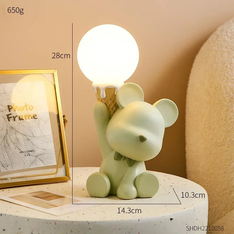Lampe de chevet Design Enfant Petit Ours - Opale