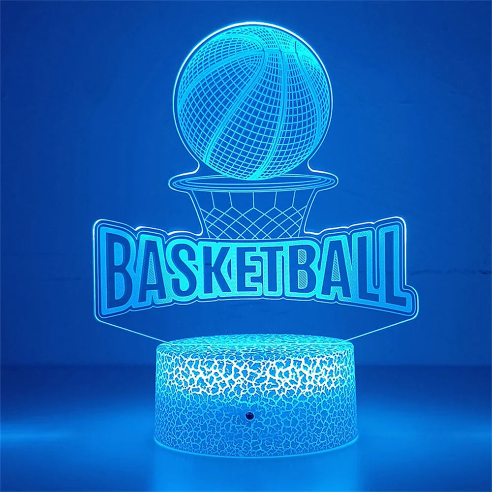 Lampe de chevet LED 3D Tactile Basketball - Opale