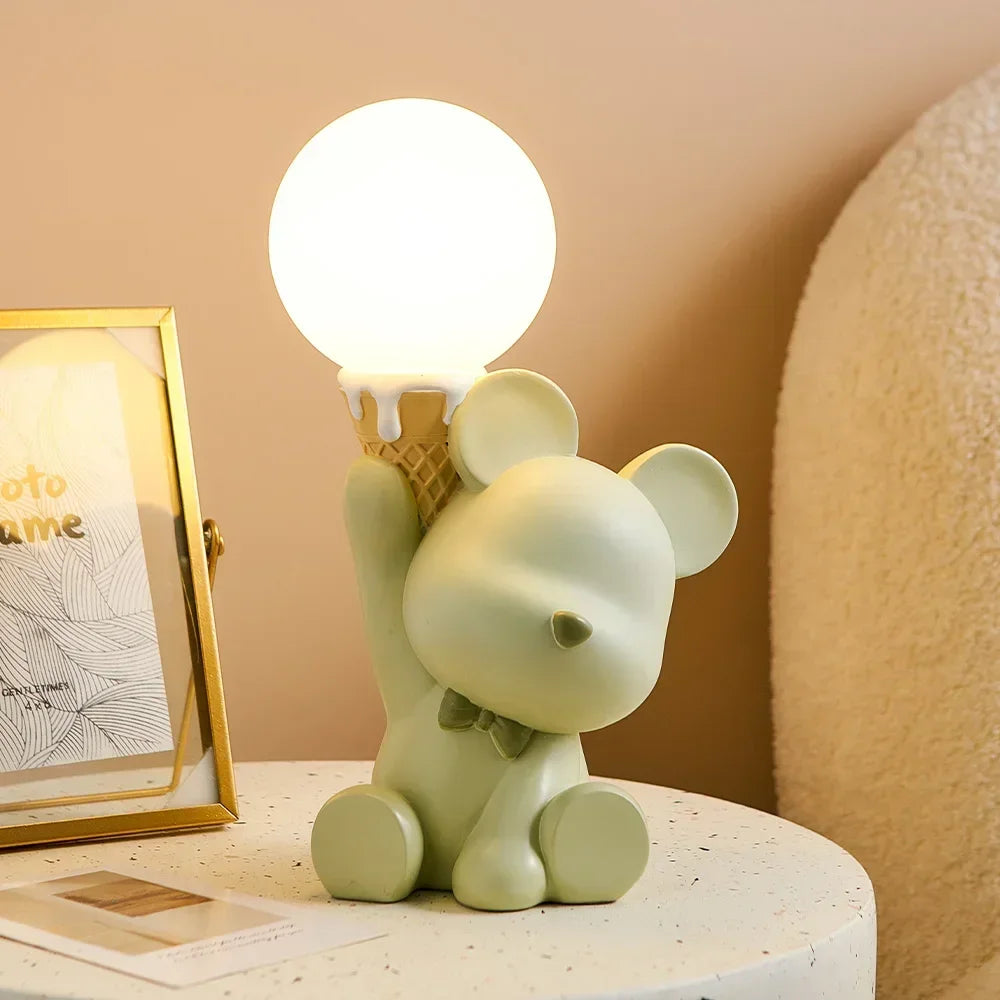 Lampe de chevet Design Enfant Petit Ours - Opale
