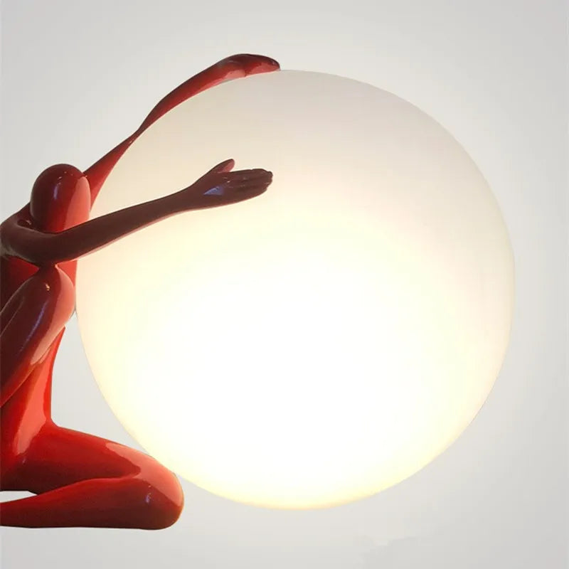 Lampe de chevet Design Boule en Verre Humanoïde - Opale