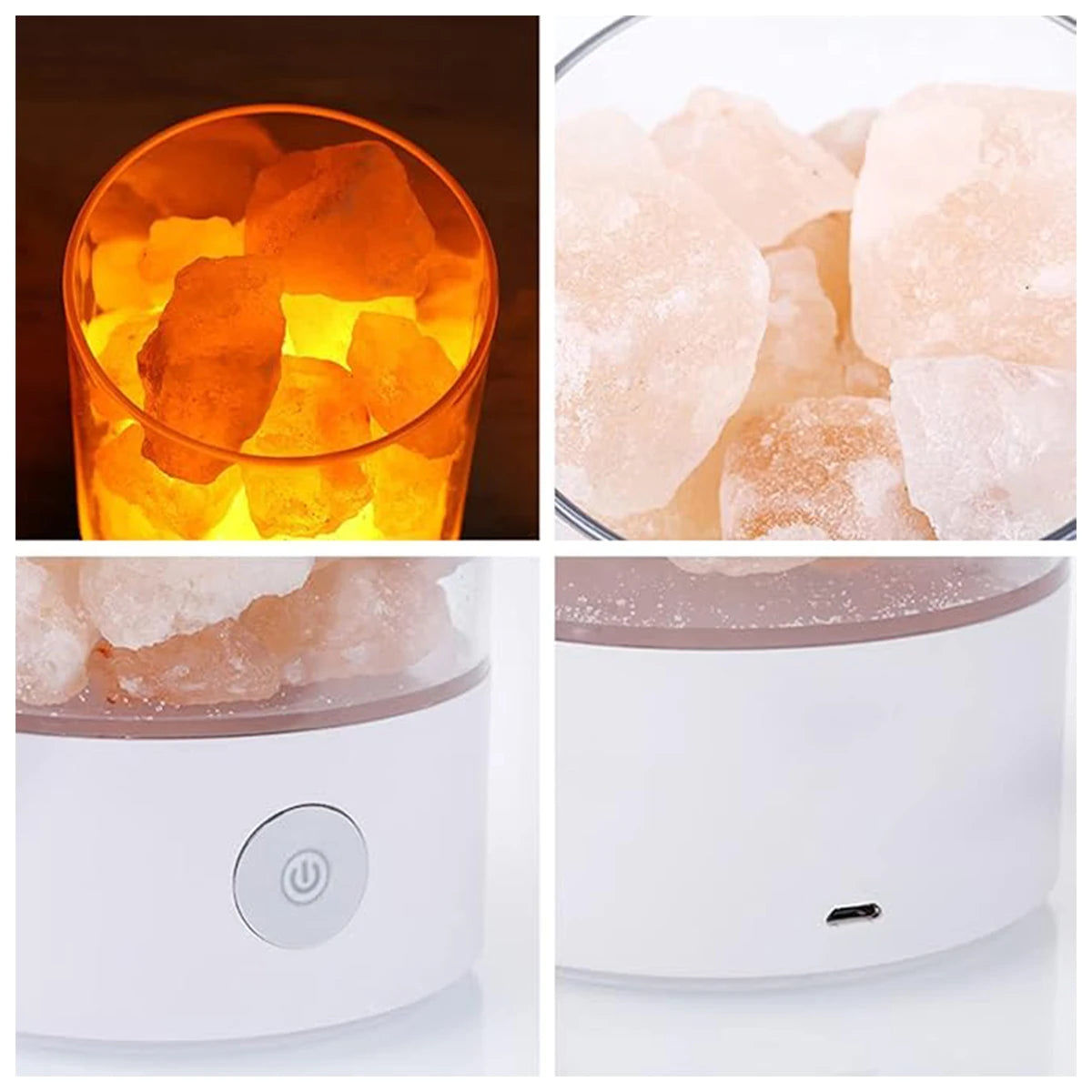 Lampe de Sel effet Flamme LED - Opale