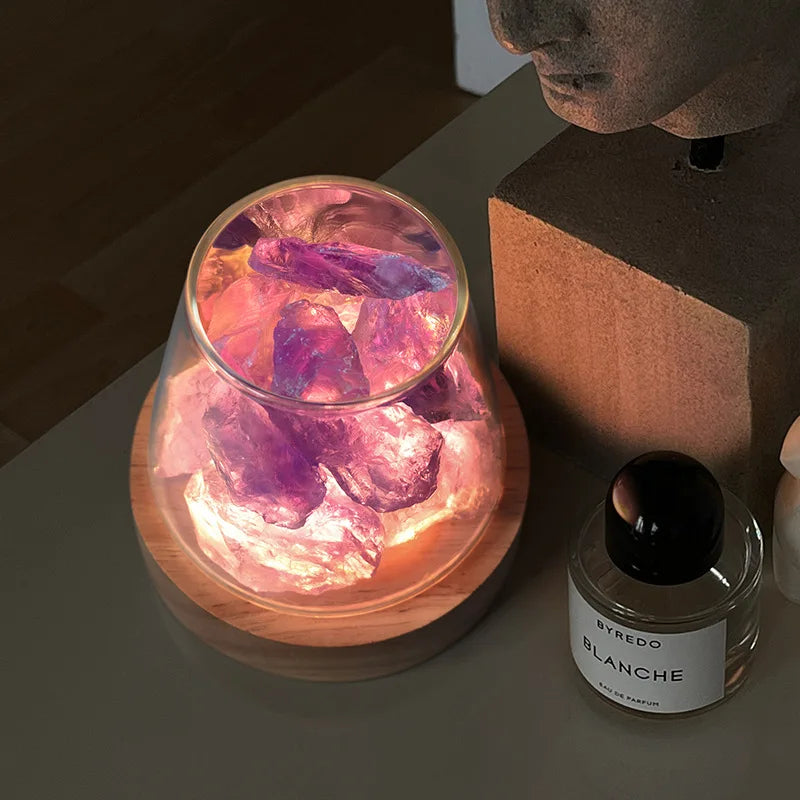 Lampe de Sel d'Himalaya Diffuseur en Pierres Naturelles - Opale