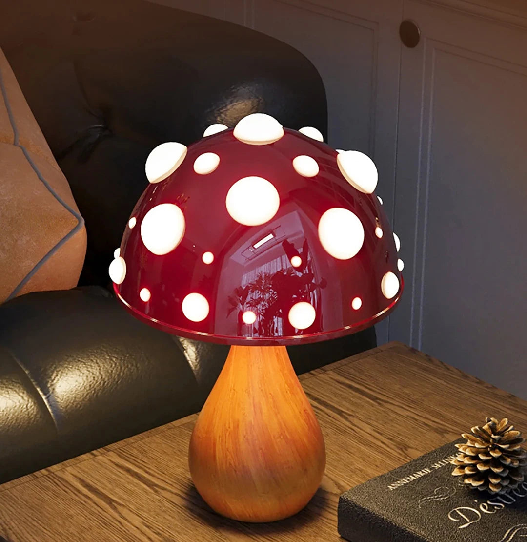 Lampe de chevet en forme de Champignon Scintillant - Opale