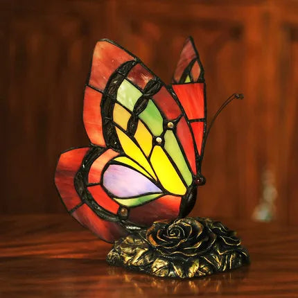 Lampe Tiffany en forme de Papillon - Opale