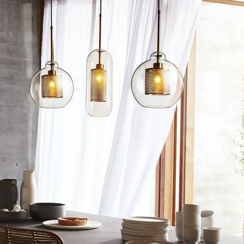 Lampe de chevet Suspendue Industrielle - Opale