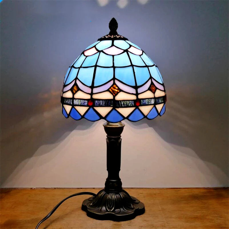 Lampe Tiffany Bleu Design - Opale