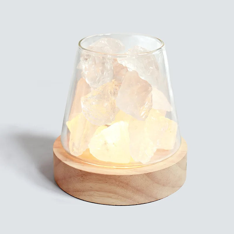 Lampe de Sel d'Himalaya Diffuseur en Pierres Naturelles - Opale