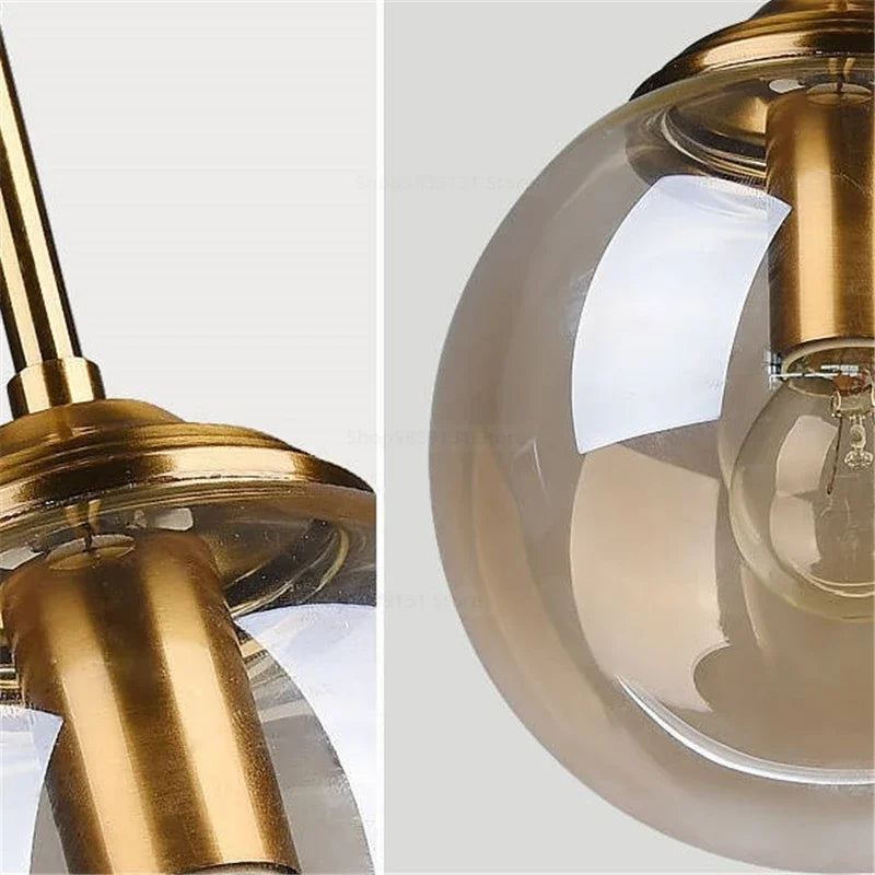Lampe de chevet Suspendue Boule en Verre Nordique - Opale