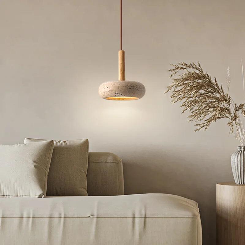 Lampe de chevet LED Suspendue en Pierre Design - Opale