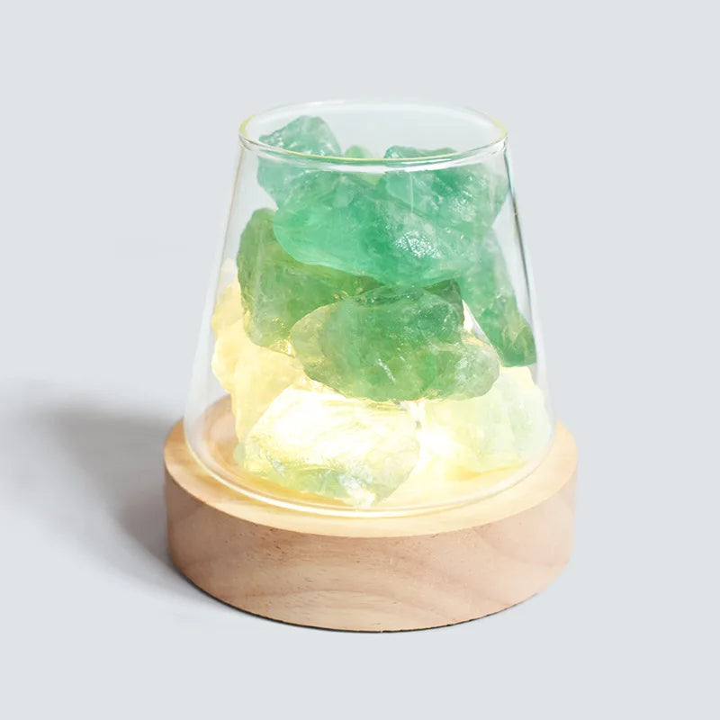 Lampe de Sel d'Himalaya Diffuseur en Pierres Naturelles - Opale