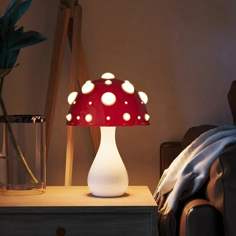 Lampe de chevet en forme de Champignon Scintillant - Opale