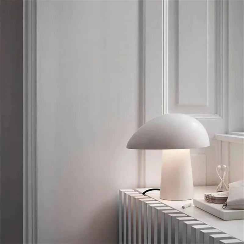 Lampe de chevet à LED Champignon en Bois - Opale